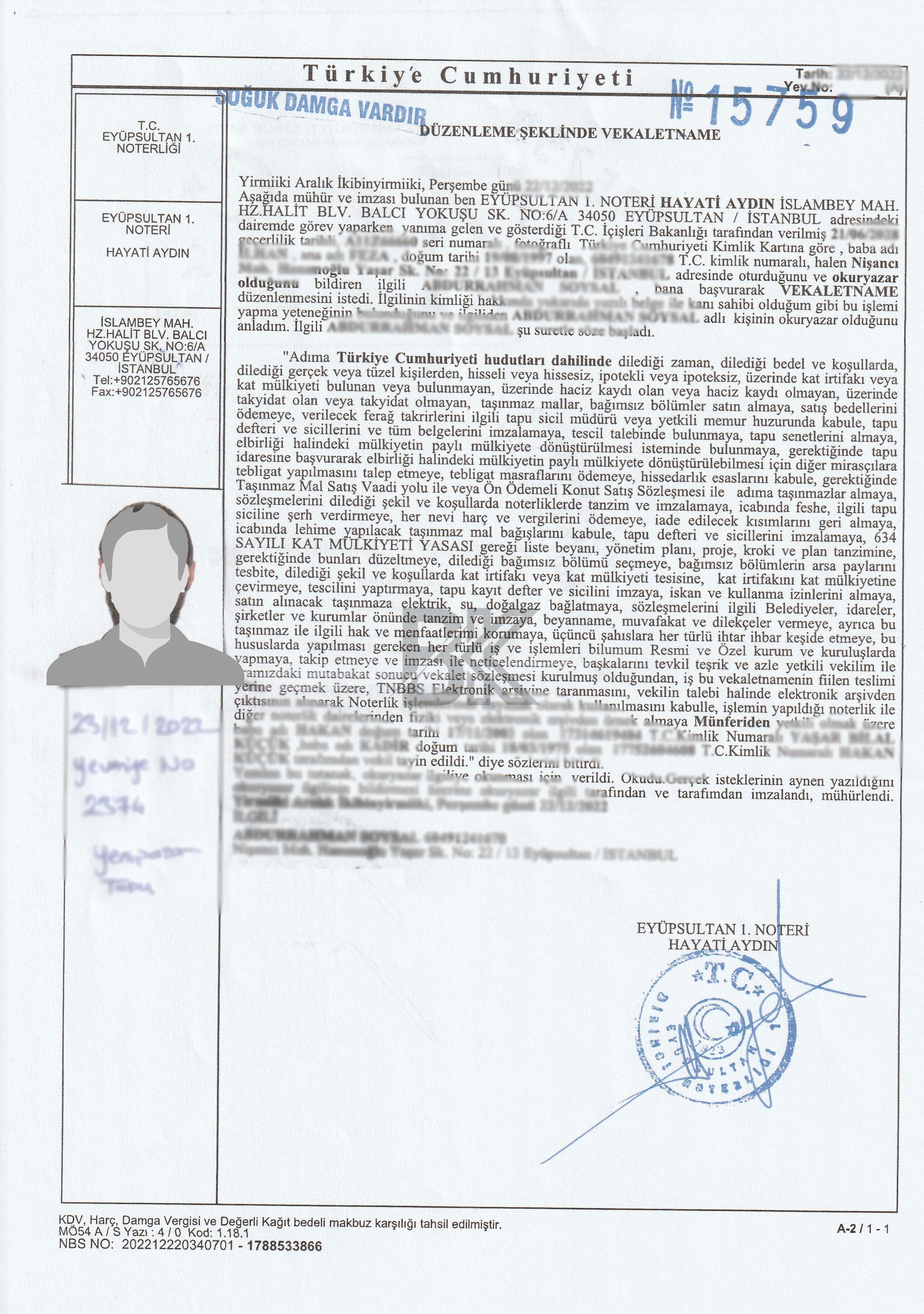 Vekaletname Örneği